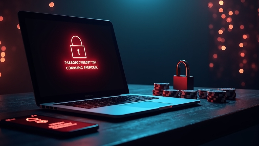 Troubleshooting login errors with a reset email on a dark casino desk