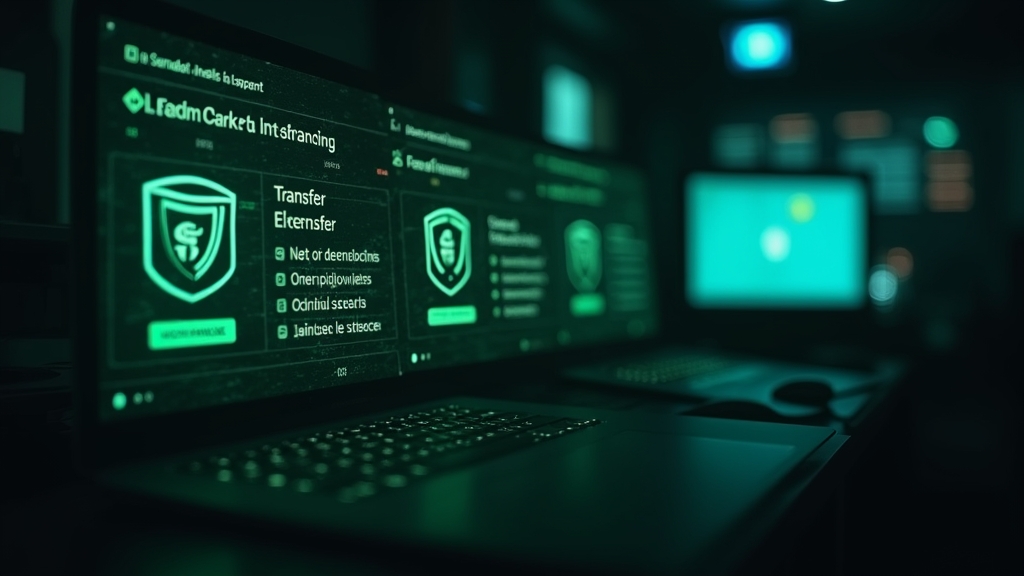 Bank security shield and payment prompt beside a casino cashier screen
